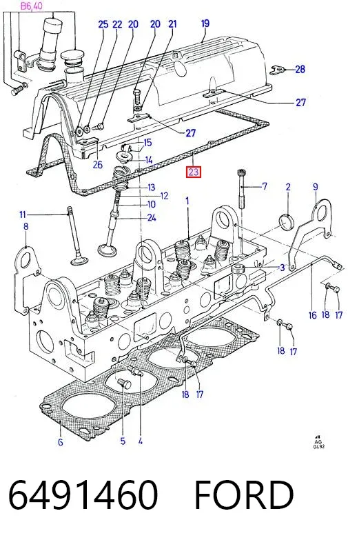 Прокладка клапанной крышки 6491460 Ford