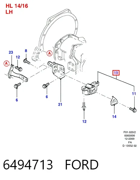 Передняя опора двигателя 6494713 Ford