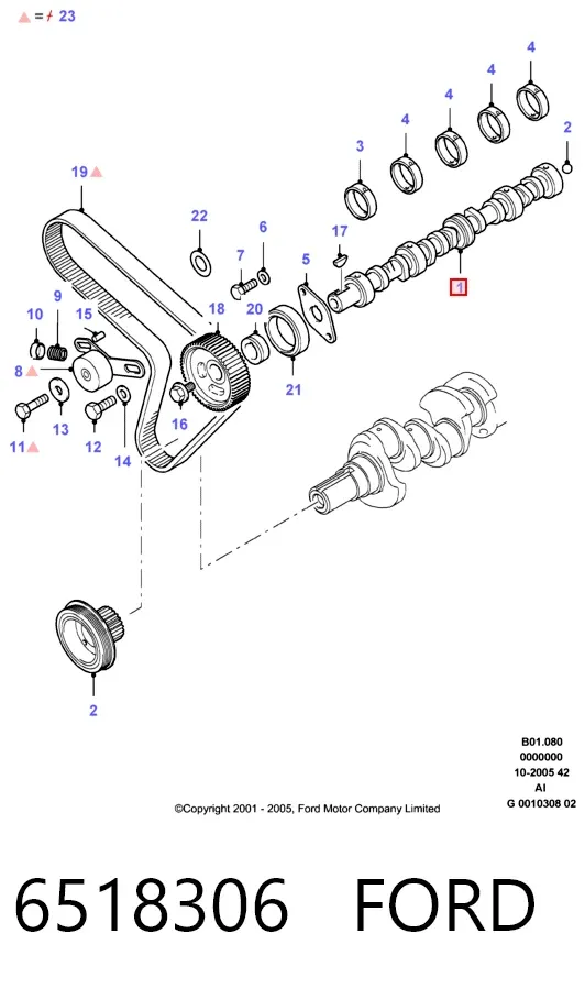 Распредвал 6518306 Ford