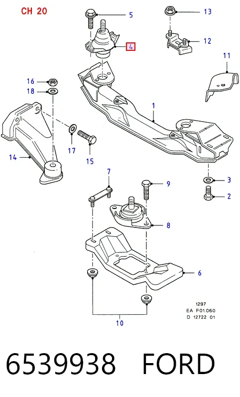 Правая подушка двигателя Ford Sierra I