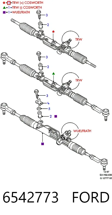 Рулевая рейка 6542773 Ford