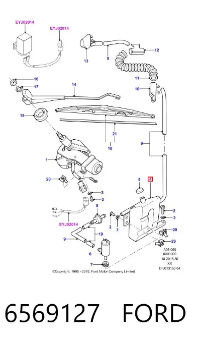 Бачок омывателя заднего стекла FORD 6569127