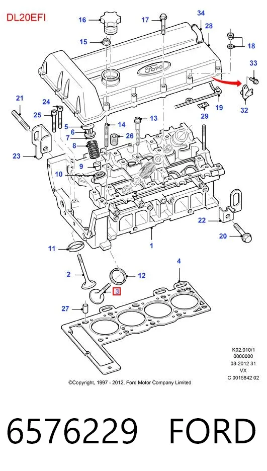 Выпускной клапан 6576229 Ford