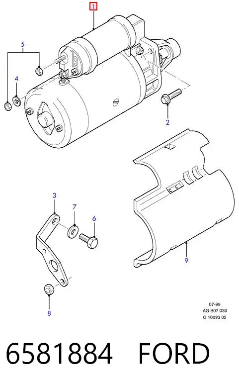 Стартер 6581884 Ford