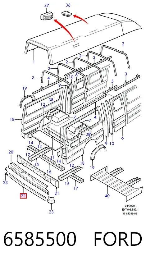 Задний бампер Ford Transit IV