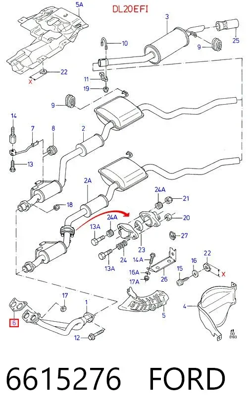 Прокладка глушителя 6615276 Ford
