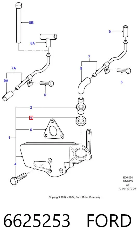 Прокладка патрубка EGR 6625253 Ford
