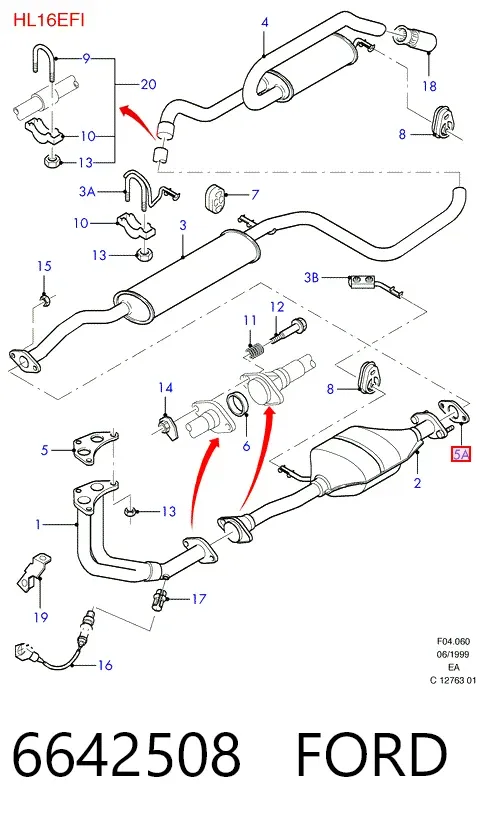 Прокладка катализатора 6642508 Ford
