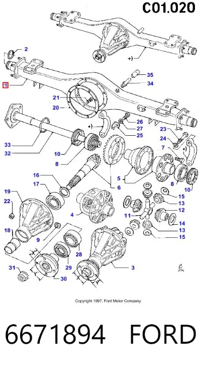 Картер заднего моста (чулок) FORD 6671894
