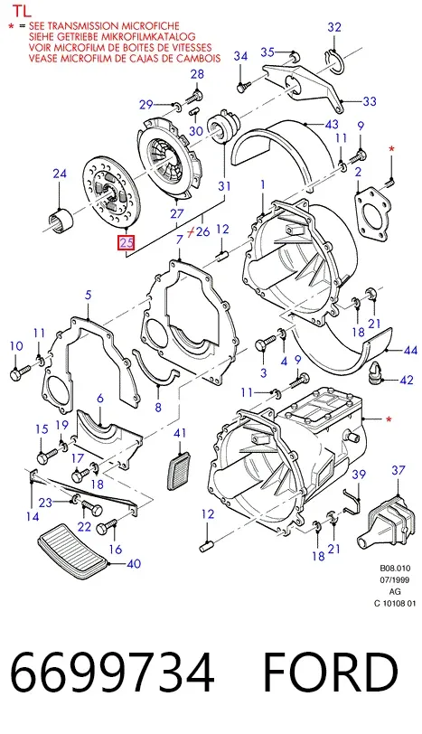 Диск сцепления 6699734 Ford