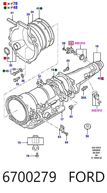 Датчик скорости 6700279 Ford