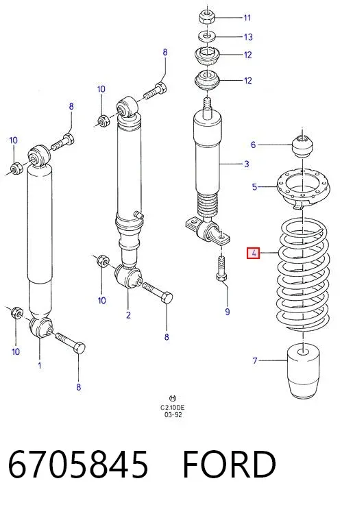 Задняя пружина 6705845 Ford