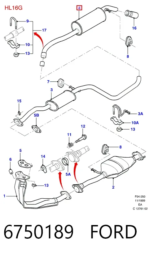 Глушитель задний 6750189 Ford