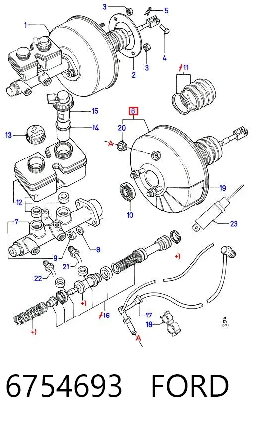 Усилитель тормозов 6754693 Ford
