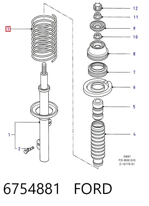 Передняя пружина 6754881 Ford