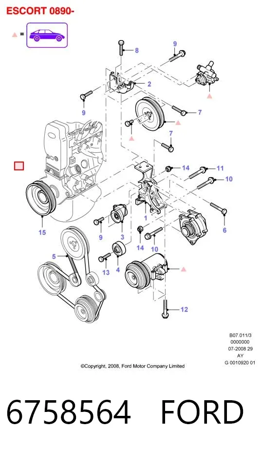 Ремень генератора 6758564 Ford