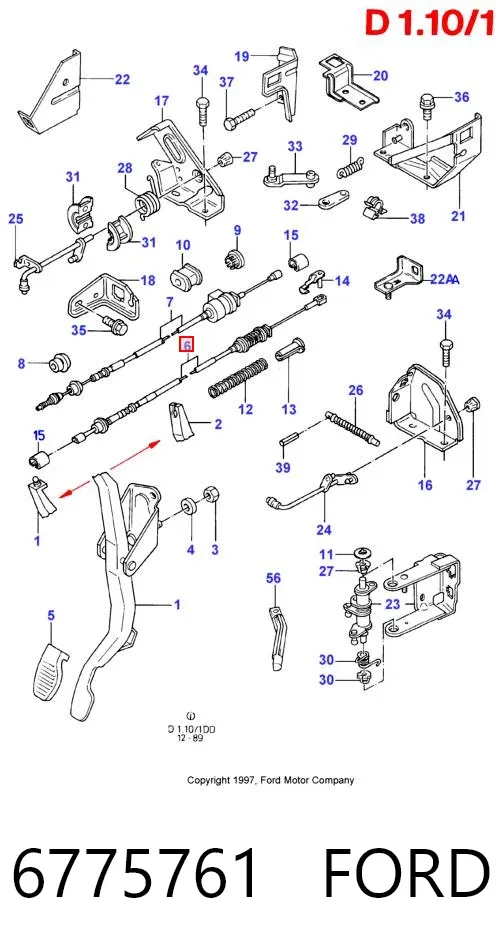 Трос газа 6775761 Ford