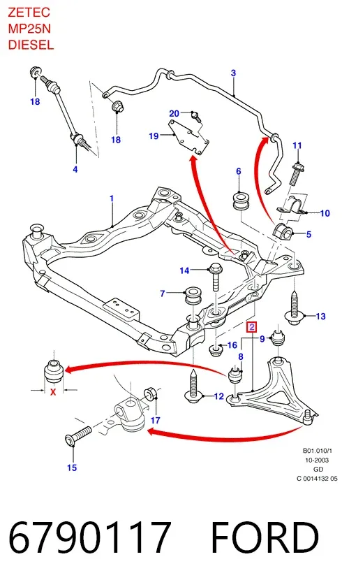 Нижний рычаг 6790117 Ford