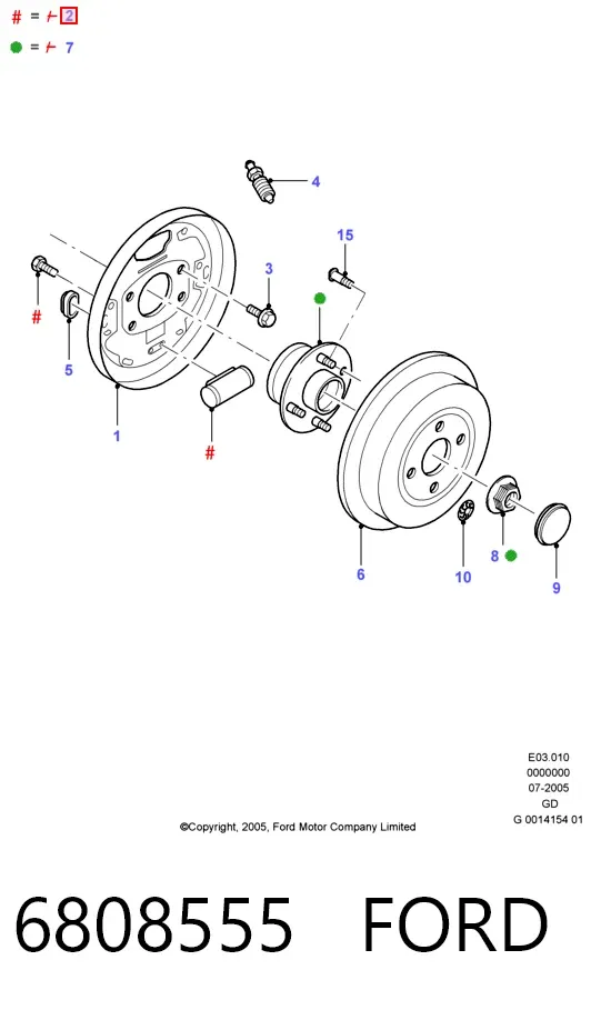 Цилиндр тормозной колесный 6808555 Ford