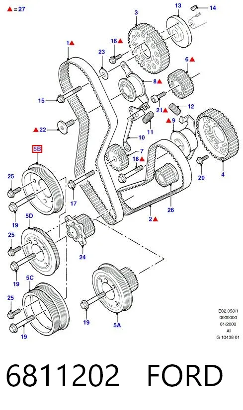 Шкив коленвала 6811202 Ford