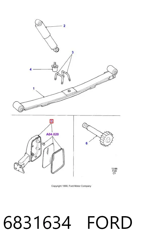 Левое боковое зеркало 6831634 Ford