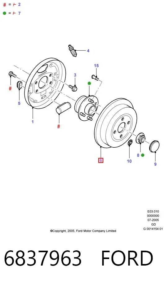 Тормозной барабан 6837963 Ford