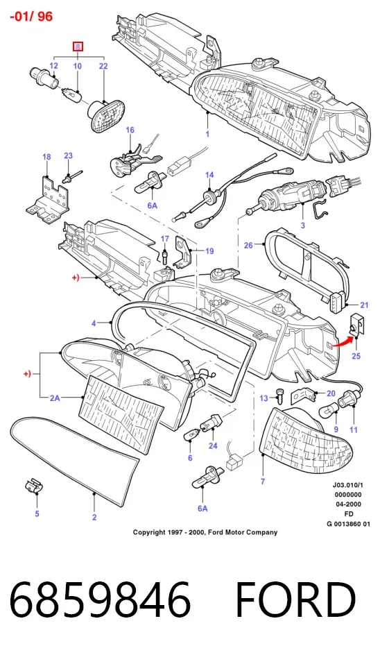 Повторитель поворота 6859846 Ford