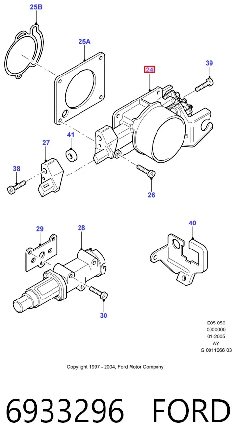 Дроссельная заслонка 6933296 Ford
