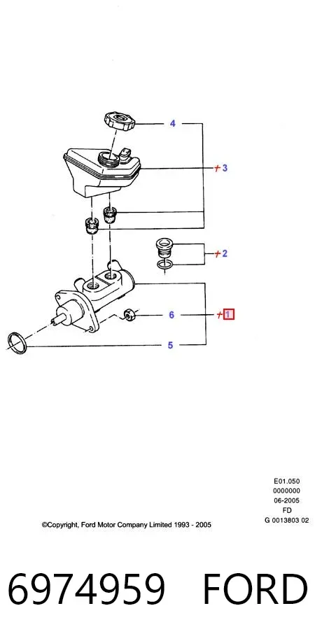 Главный тормозной цилиндр 6974959 Ford