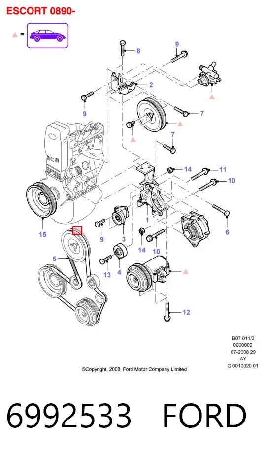 Ремень генератора 6992533 Ford
