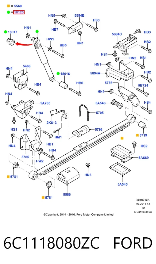 Амортизатор задний 6C1118080ZC Ford