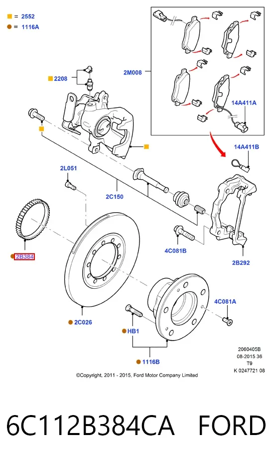 Кольцо АБС (ABS) 6C112B384CA Ford
