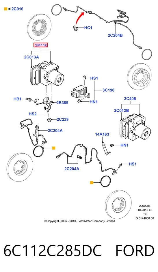 Блок АБС 6C112C285DC Ford