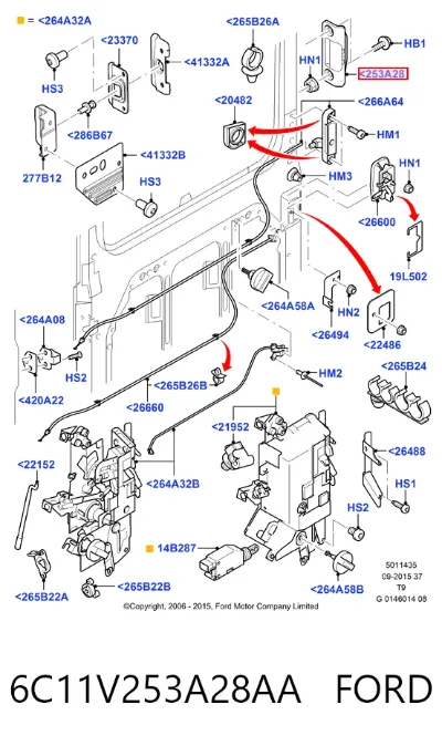 Отбойник сдвижной двери нижний FORD 6C11V253A28AA