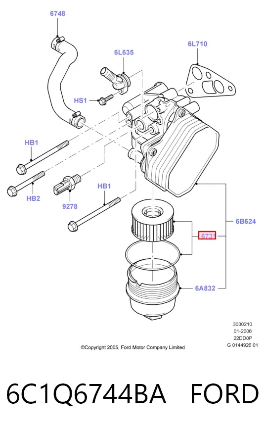 Масляный фильтр 6C1Q6744BA Ford