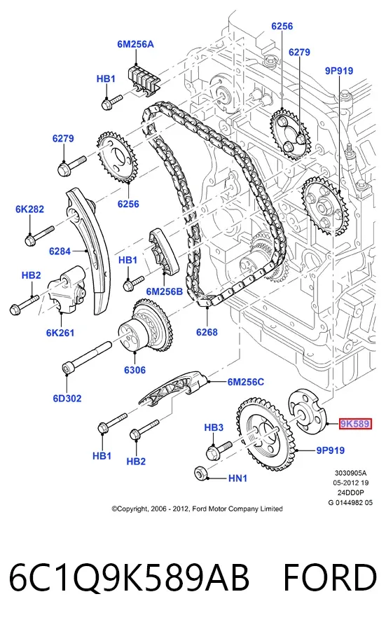  6C1Q9K589AB Ford
