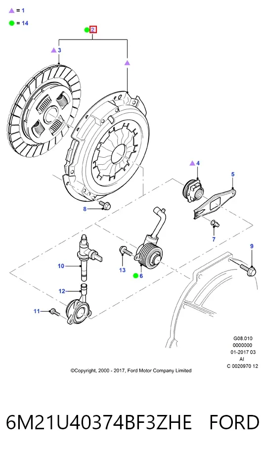 Сцепление 6M21U40374BF3ZHE Ford
