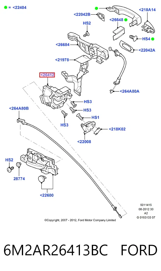 Замок двери задней левой 6M2AR26413BC Ford