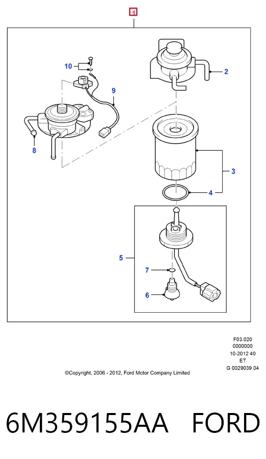 Корпус топливного фильтра 6M359155AA Ford