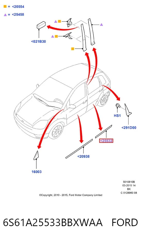  6S61A25533BBXWAA Ford