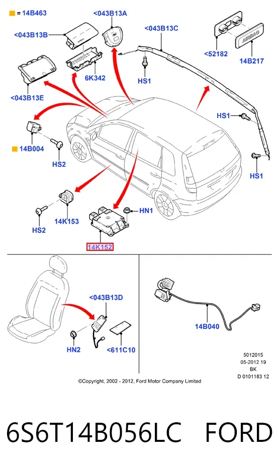  6S6T14B056LC Ford