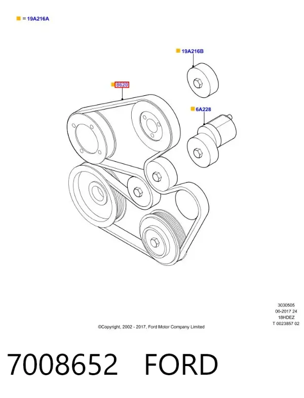 Ремень генератора 7008652 Ford