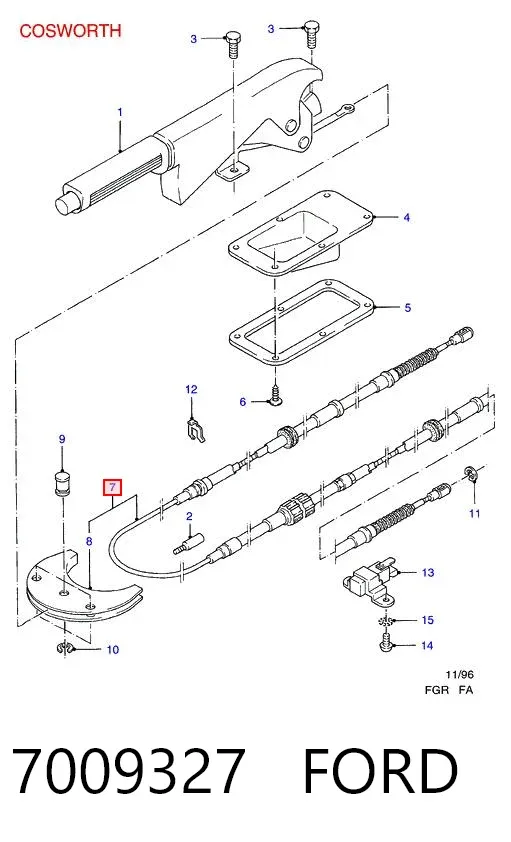 Задний трос ручника 7009327 Ford