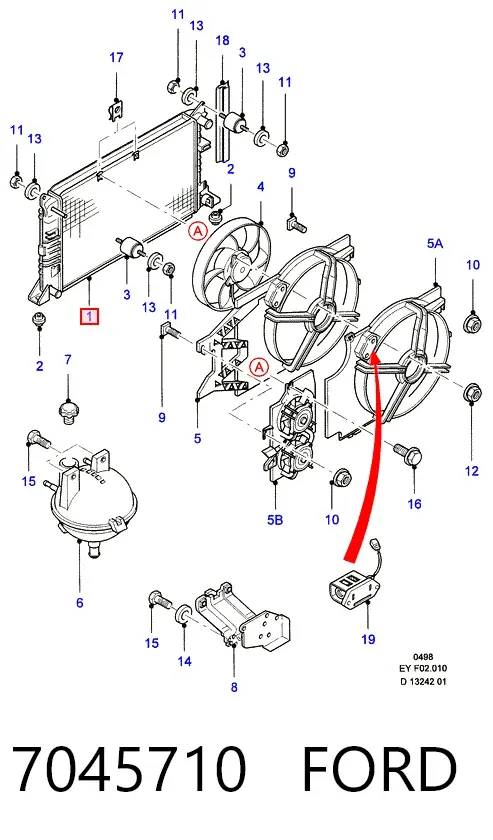 Радиатор 7045710 Ford