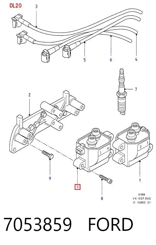 Катушка зажигания 7053859 Ford