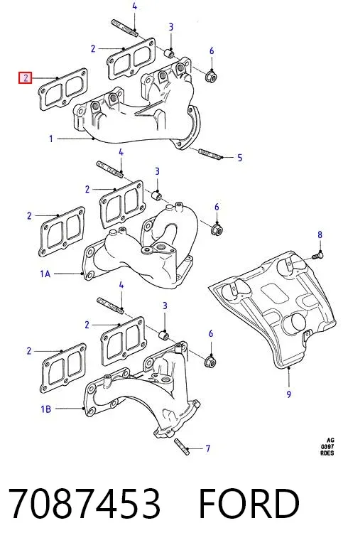 Прокладка коллектора 7087453 Ford