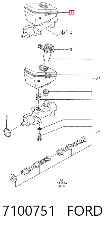 Главный тормозной цилиндр 7100751 Ford