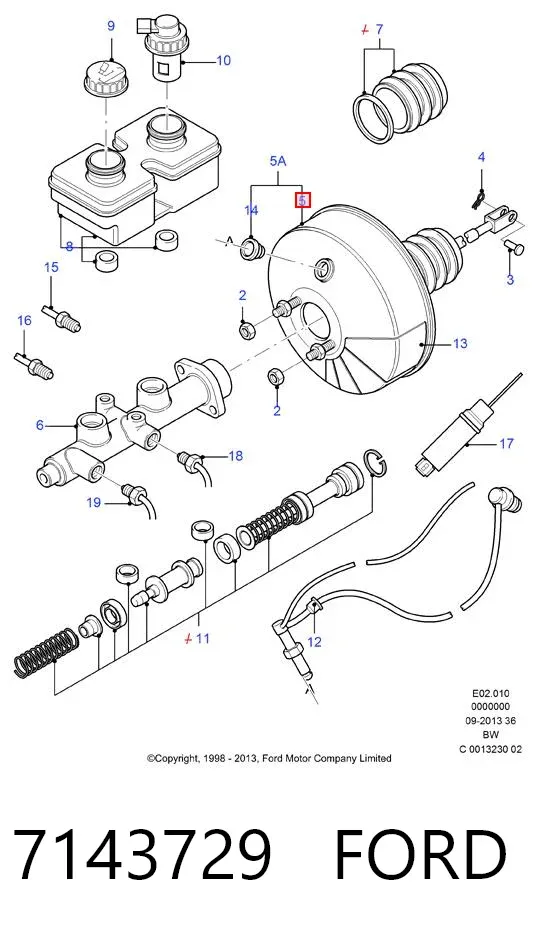 Усилитель тормозов 7143729 Ford