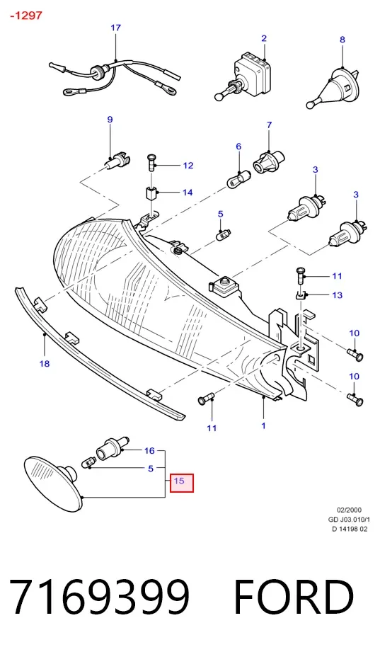 Повторитель поворота 7169399 Ford