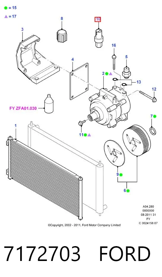 Реле генератора 7172703 Ford